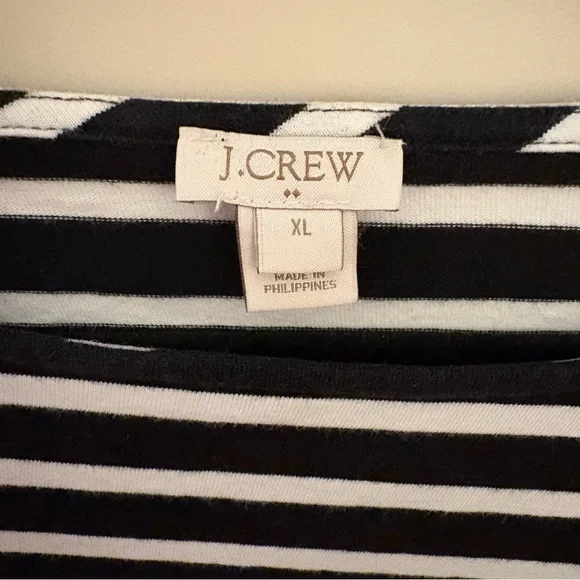 J. Crew Black and White Striped Tee - Picture 2 of 4